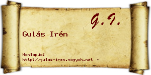 Gulás Irén névjegykártya